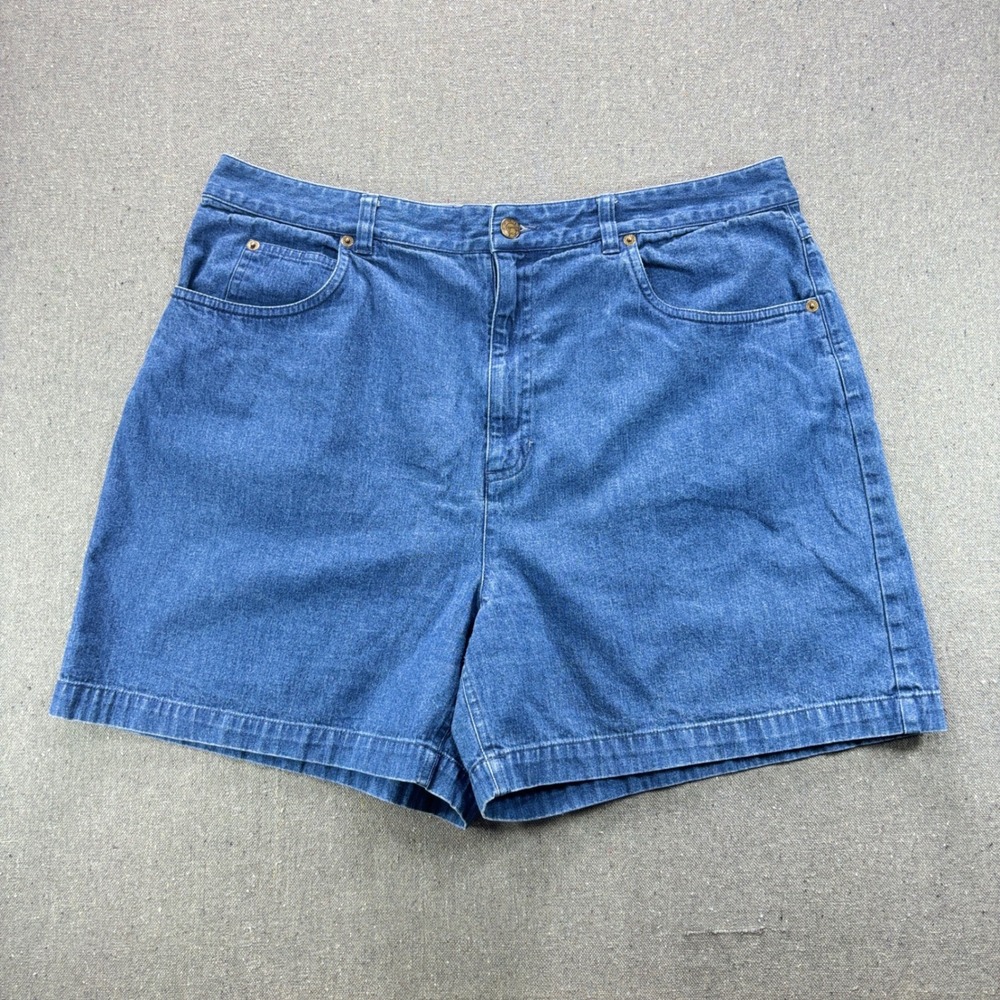 Talbots Vintage High Rise Blue Denim Shorts Size 18 Coastal Grandma